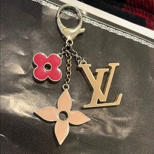 Louis Vuitton Pink and Gold Keychain